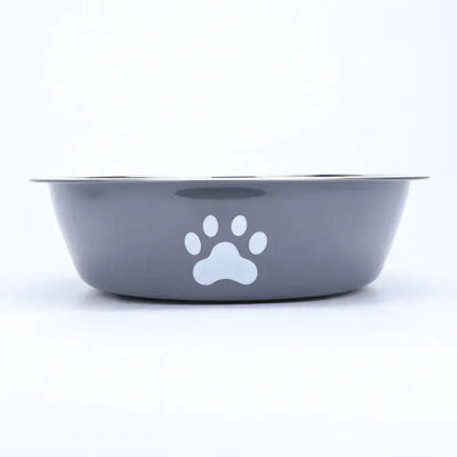 Neue Edelstahl Hund Becken Pfotenabdruck Heimtierbedarf Katzennapf Hundenapf Silikon Anti-Rutsch-Design Haustier Trinkwasser Futternapf Fellnasenliebe123