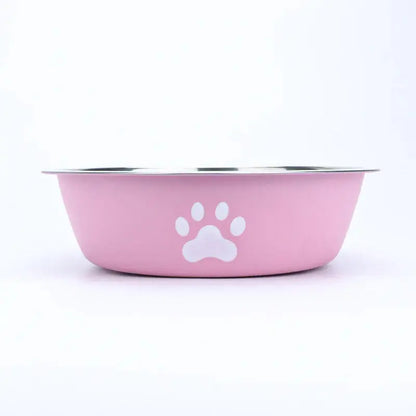 Neue Edelstahl Hund Becken Pfotenabdruck Heimtierbedarf Katzennapf Hundenapf Silikon Anti-Rutsch-Design Haustier Trinkwasser Futternapf Fellnasenliebe123