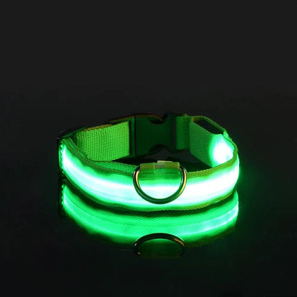 Nylon LED Nacht Sicherheit blinkende Glow In The Dark Hundeleine Hunde leuchtende fluoreszierende Haustier Hundehalsband Fellnasenliebe123