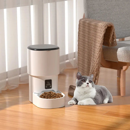 4L WIFI-Taste, automatischer Katzenfutterspender, intelligenter Futterspender für Katzen und Hunde, intelligenter Futterspender für Katzen, Futterspender für Haustiere (kein 5 V, 1 A-Stecker) Fellnasenliebe123