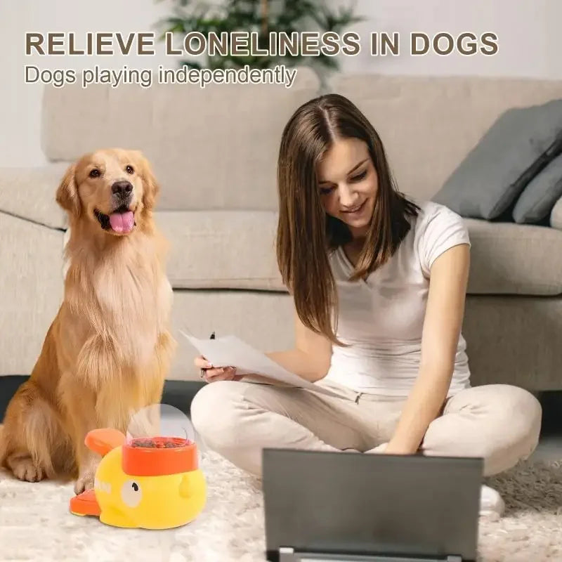 2-in-1 Interaktives Hundespielzeug, Automatischer Futter- und Leckerli-Spender für Haustiere