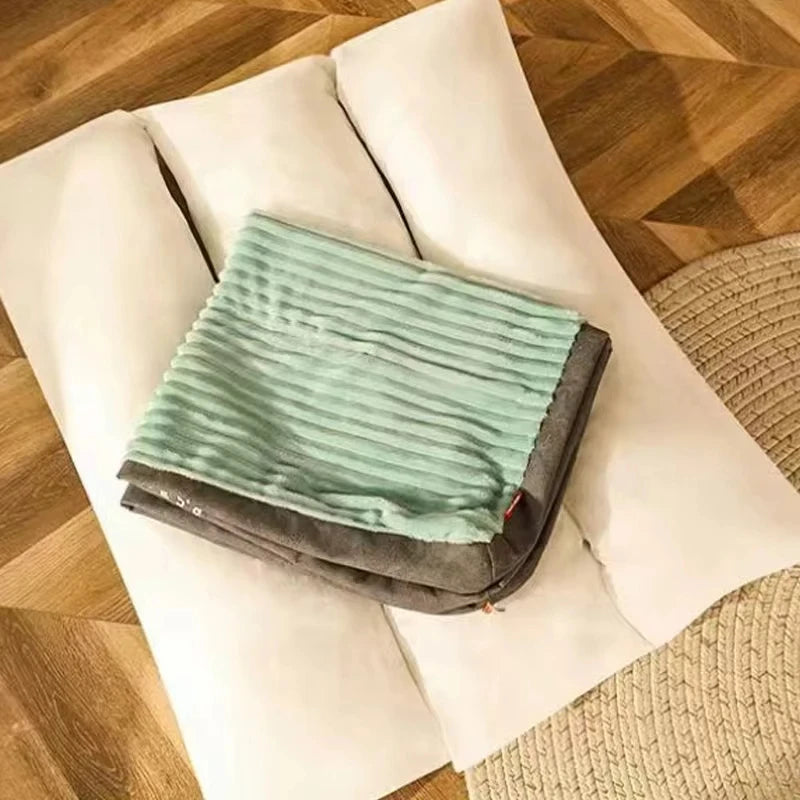Warmes Hundebett für den Winter, Cord-Schlafmatte für Hunde, weich, abnehmbar, waschbar