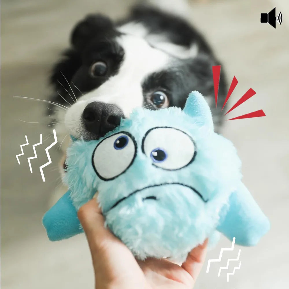 Interaktiver springender Ball für Hunde in blau mit elektronischen Funktionen