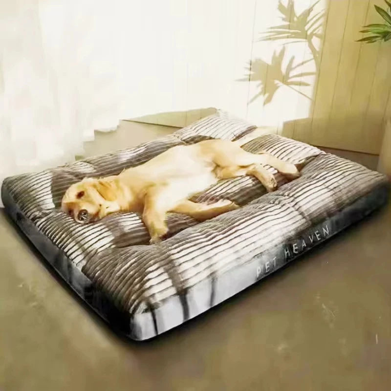Warmes Hundebett für den Winter, Cord-Schlafmatte für Hunde, weich, abnehmbar, waschbar