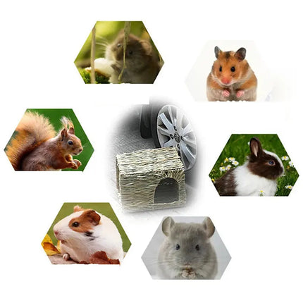 Faltbare gewebte Kaninchenkäfige, Haustiere, Hamster, Meerschweinchen, Hase, Gras, Kauspielzeug, Matte, Haus, Bettnester für kleine Tiere, Kaninchen-Zubehör Fellnasenliebe123