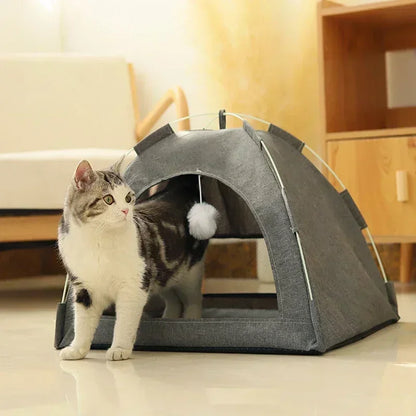 Haustier Zelt Bett Abnehmbar Katze, Halbgeschlossen