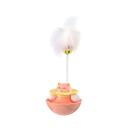 Katzenspielzeug Tumbler Teaser Zauberstab mit Feder und Katzenminze-Ball