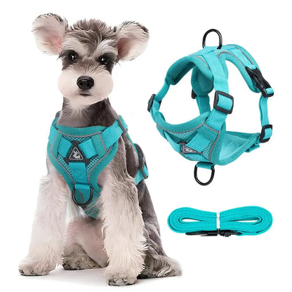 Neue reflektierende Hundegeschirrweste, atmungsaktiv, leicht zu tragen, bequem, verstellbar, Haustiergeschirr für kleine und mittelgroße Hunde Fellnasenliebe123