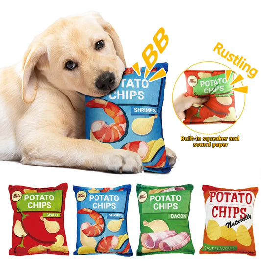 Chips-förmiges Hundespielzeug mit Quietscher