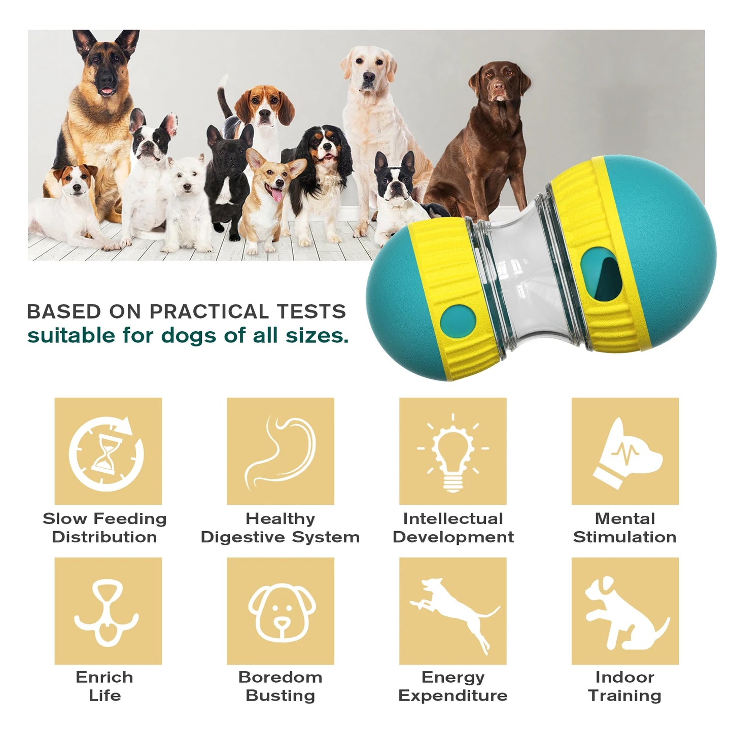 Interaktives Hundespielzeug für kleine und große Hunde, Katzen, verbessert den IQ, Indoor-Training