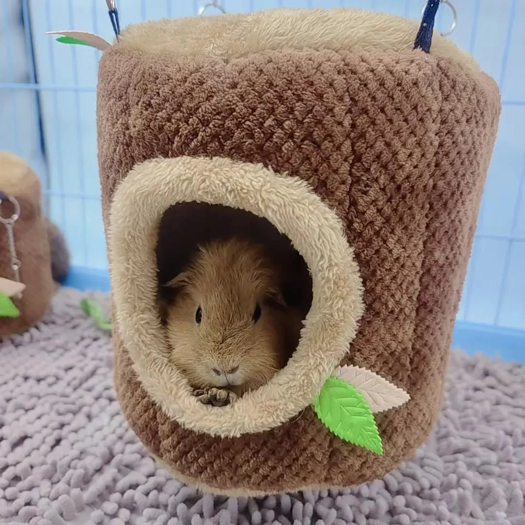 Hamster-Hängematte Baumstumpf-Design - Warmes Nest für Kleintiere in 2 Größen