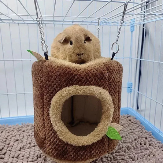 Hamster-Hängematte Baumstumpf-Design - Warmes Nest für Kleintiere in 2 Größen