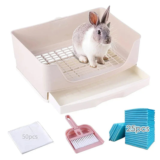 Kaninchentoilette XL mit Schublade - Komplettset mit 50 Folien & 25 Trainingsunterlagen