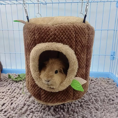 Hamster-Hängematte Baumstumpf-Design - Warmes Nest für Kleintiere in 2 Größen