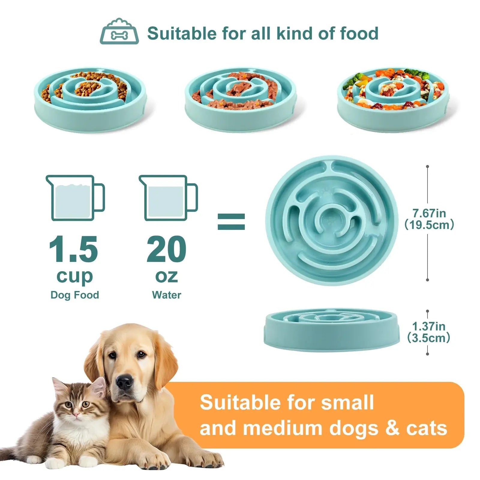 Pet Slow Food Bowl – rutschfest und langlebig – geeignet für Haustiere in allen Größen Fellnasenliebe123