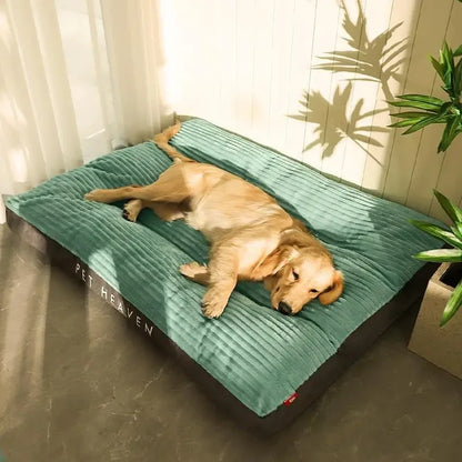 Warmes Hundebett für den Winter, Cord-Schlafmatte für Hunde, weich, abnehmbar, waschbar