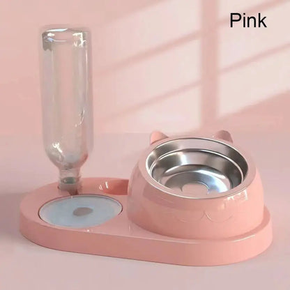 Futterbehälter mit Waterer Pet Waterer Feeder 2-in-1 Katzennapf Wasserspender Automatische Wasseraufbewahrung Futternapf für Hunde und Katzen Fellnasenliebe123