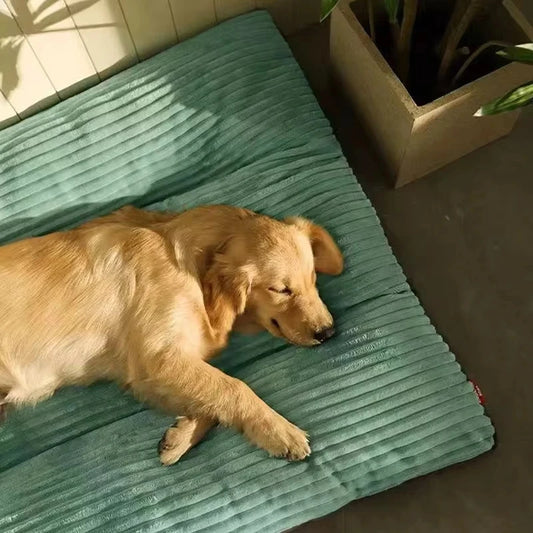 Warmes Hundebett für den Winter, Cord-Schlafmatte für Hunde, weich, abnehmbar, waschbar