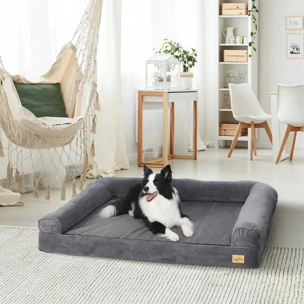 Hundebett, extra große orthopädische Haustiermatratze, Couch, Schlafbettkissen mit abnehmbarem, waschbarem Bezug, weicher Schwammschaum Fellnasenliebe123