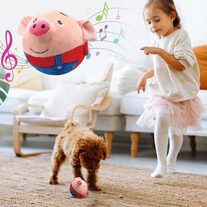 Automatisches Hüpfspielzeug aus Plüsch, bissfest, lustig, interaktiv, quietschendes Spielzeug