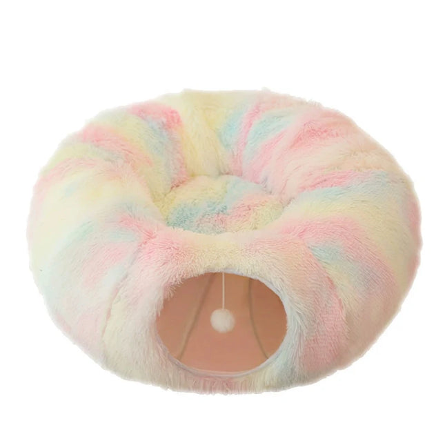 Katzentunnel Bett 2-in-1 – Multifunktionaler Spieltunnel & Schlafplatz für Katzen