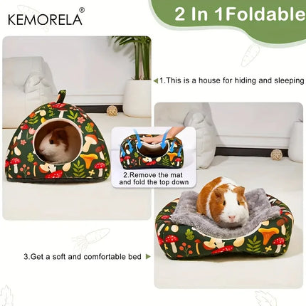 Kuschelhöhle Tunnel 2er Set Waschbar Pilz Blume