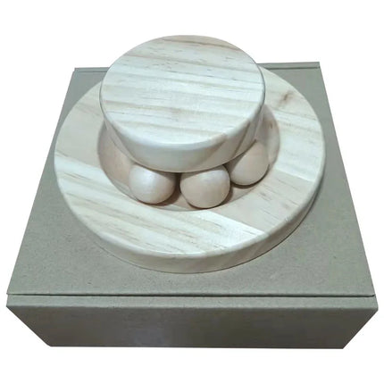 Katzen Intelligenzspielzeug Turm aus Holz – 2/3 Ebenen mit Ball-Tracks