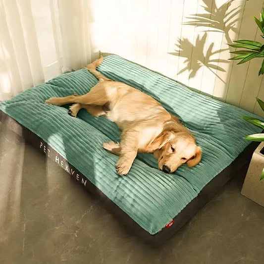 Warmes Hundebett für den Winter, Cord-Schlafmatte für Hunde, weich, abnehmbar, waschbar