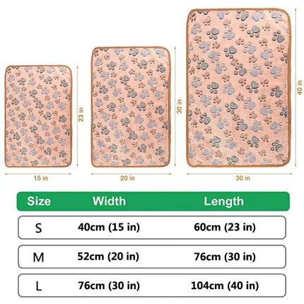 Hundebettmatte, Decke, weiche, flauschige Haustierdecke, niedliche Pfoten/Elefant-Muster, Haustier-Reisematte, warme, bequeme Decke für Katzen und Hunde Fellnasenliebe123