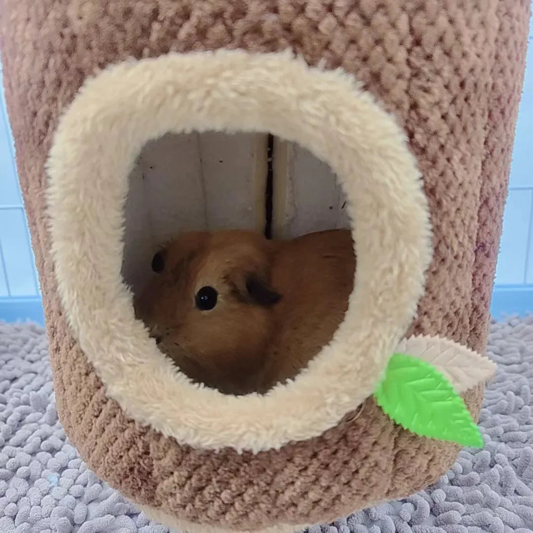 Hamster-Hängematte Baumstumpf-Design - Warmes Nest für Kleintiere in 2 Größen