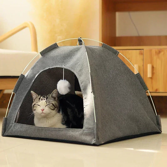 Haustier Zelt Bett Abnehmbar Katze, Halbgeschlossen