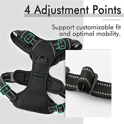 Service-Hundegeschirr-Frontclip, robust, reflektierend, einfacher Steuergriff für Spaziergänge mit großem Hund, einfach zu steuern für kleine und mittelgroße Hunde Fellnasenliebe123