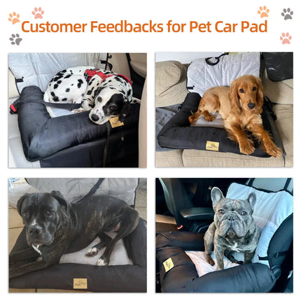 Tragbarer Hunderautositz, Bett, Haustier-Booster, Autositz, Reisetriebersitz mit aufsteckbarem Sicherheitsgurt, wasserdichtes Korbschutzkissen Fellnasenliebe123