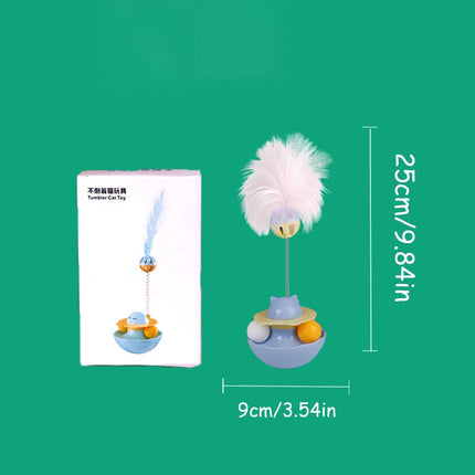 Katzenspielzeug Tumbler Teaser Zauberstab mit Feder und Katzenminze-Ball