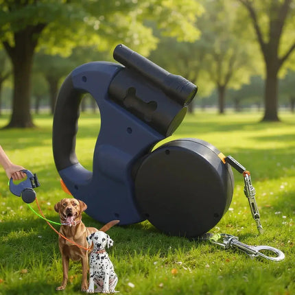 Eine Packung mit zwei Leinen, einziehbarer Hundetzieher für den Außenbereich, für kleine und mittelgroße Hunde, ohne Batterie und Kotbeutel Fellnasenliebe123