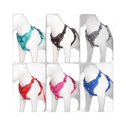 Neue reflektierende Hundegeschirrweste, atmungsaktiv, leicht zu tragen, bequem, verstellbar, Haustiergeschirr für kleine und mittelgroße Hunde Fellnasenliebe123