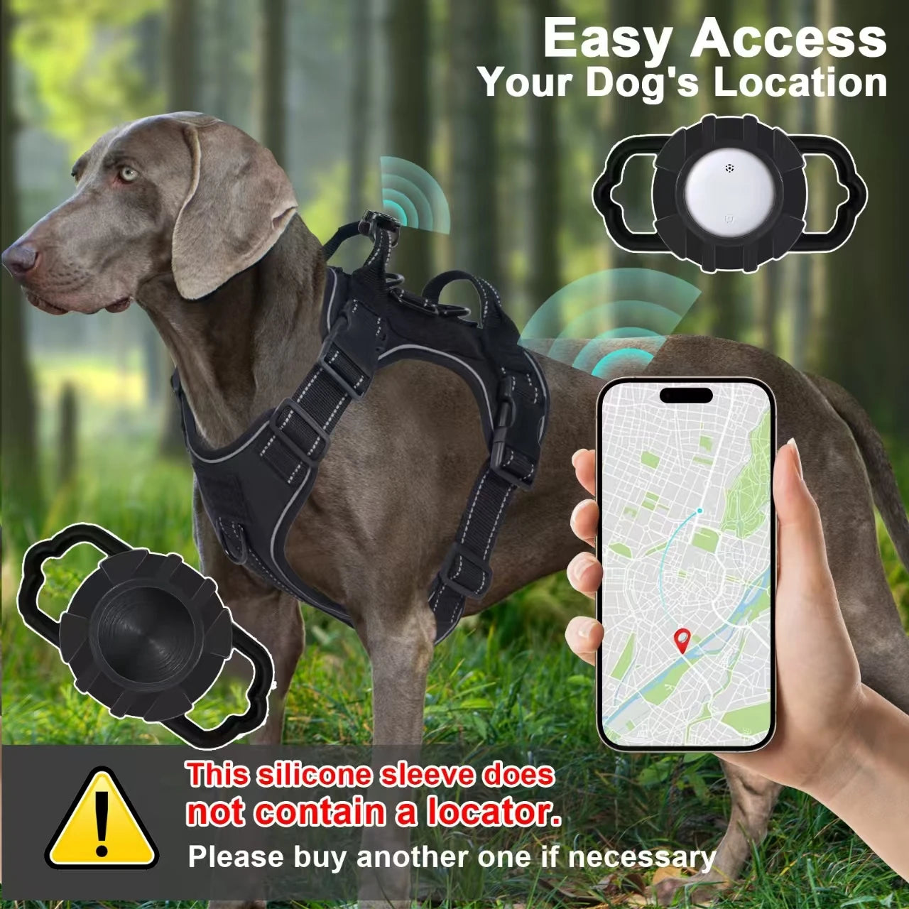 Anti-Zug Hundegeschirr mit Locator - Verstellbar für mittelgroße & große Hunde