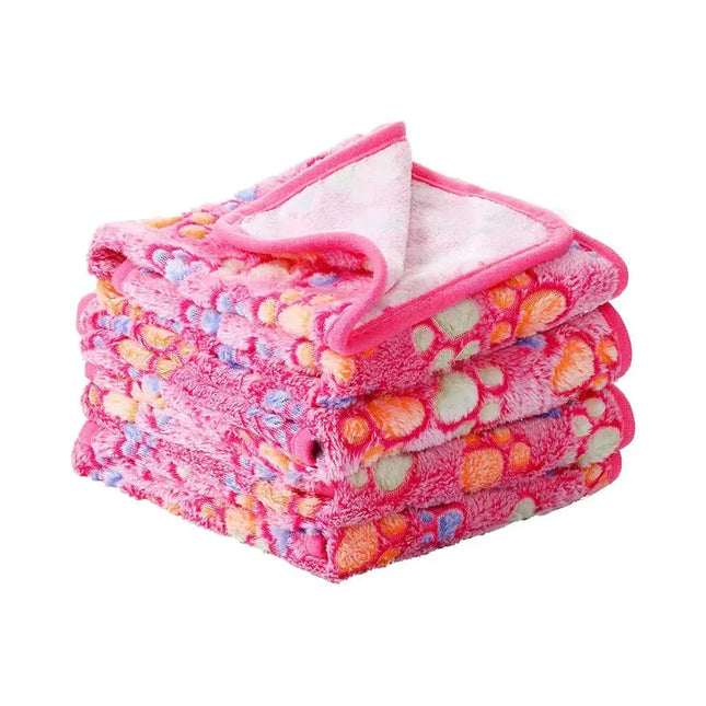 Hundebettmatte, Decke, weiche, flauschige Haustierdecke, niedliche Pfoten/Elefant-Muster, Haustier-Reisematte, warme, bequeme Decke für Katzen und Hunde Fellnasenliebe123