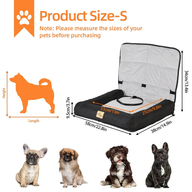 Tragbarer Hunderautositz, Bett, Haustier-Booster, Autositz, Reisetriebersitz mit aufsteckbarem Sicherheitsgurt, wasserdichtes Korbschutzkissen Fellnasenliebe123
