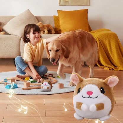 Automatisches Hüpfspielzeug aus Plüsch, bissfest, lustig, interaktiv, quietschendes Spielzeug