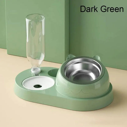 Futterbehälter mit Waterer Pet Waterer Feeder 2-in-1 Katzennapf Wasserspender Automatische Wasseraufbewahrung Futternapf für Hunde und Katzen Fellnasenliebe123