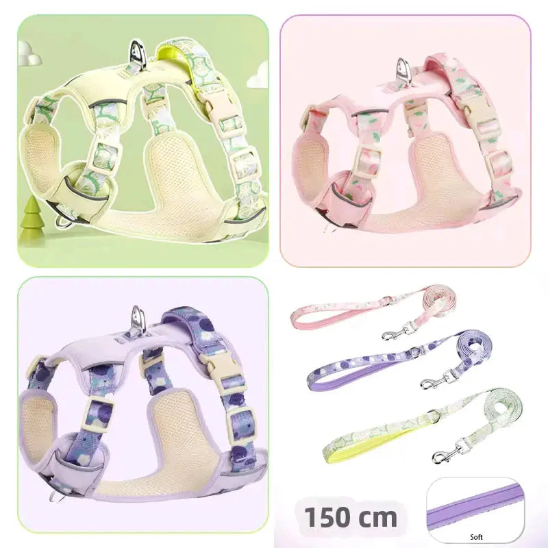 Einstellbare Hund Sommer Weste Stil Haustier Geschirr Atmungsaktive Hund Gehen Leine Mit Reflektierende Riemen Für Welpen Hund Outdoor Liefert Fellnasenliebe123