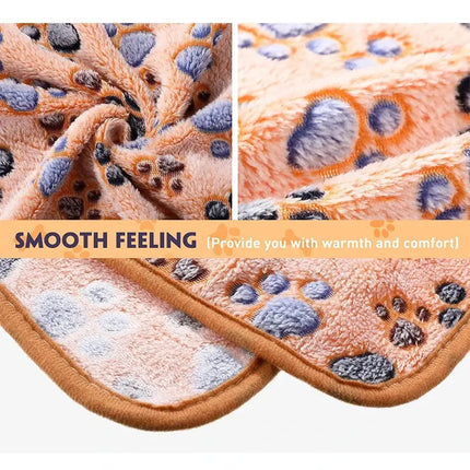 Hundebettmatte, Decke, weiche, flauschige Haustierdecke, niedliche Pfoten/Elefant-Muster, Haustier-Reisematte, warme, bequeme Decke für Katzen und Hunde Fellnasenliebe123