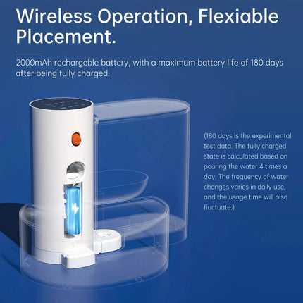 Intelligenter kabelloser Katzen-Wasserbrunnen, wiederaufladbar, großes Fassungsvermögen, leiser automatischer Trinkbrunnen, umweltfreundlich Fellnasenliebe123