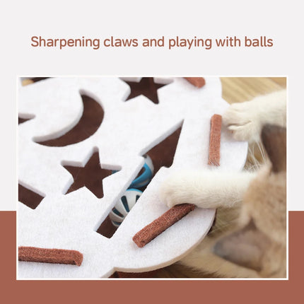 Katzen Puzzle-Spielzeug aus Filz mit Ball – Interaktives Indoor-Übungsspielzeug