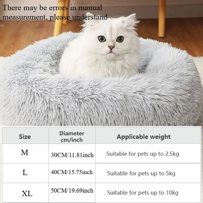 1-teiliges, bequemes, gestreiftes Plüsch-Haustierbett, geeignet für Katzen und Hunde