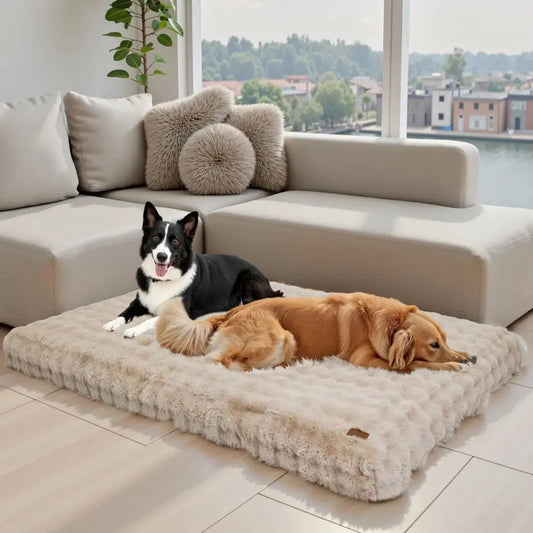 Ultra-Plüsch-Hundebett, weiches Haustierkissen, große Hundekiste, Welpenmatratze, waschbare Matte Fellnasenliebe123