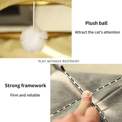 Katzenzelt Abnehmbar Halbhöhle Waschbar Kuschelig