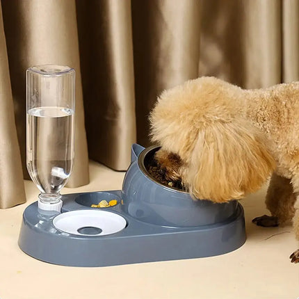 Futterbehälter mit Waterer Pet Waterer Feeder 2-in-1 Katzennapf Wasserspender Automatische Wasseraufbewahrung Futternapf für Hunde und Katzen Fellnasenliebe123