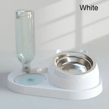 Futterbehälter mit Waterer Pet Waterer Feeder 2-in-1 Katzennapf Wasserspender Automatische Wasseraufbewahrung Futternapf für Hunde und Katzen Fellnasenliebe123